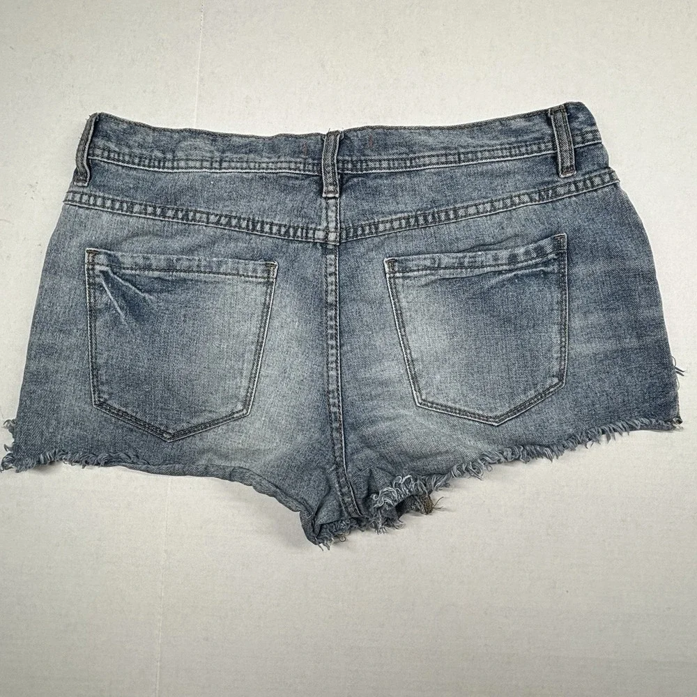 We The Free People Womens‎ 30 Button Fly Distressed Cut Off Jean Shorts Festival